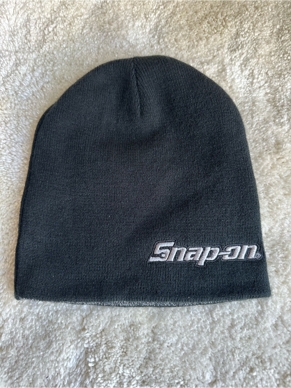 Snap-on Tools Reversible Knit Beanie Hat Black Grey Marl Wild Impact